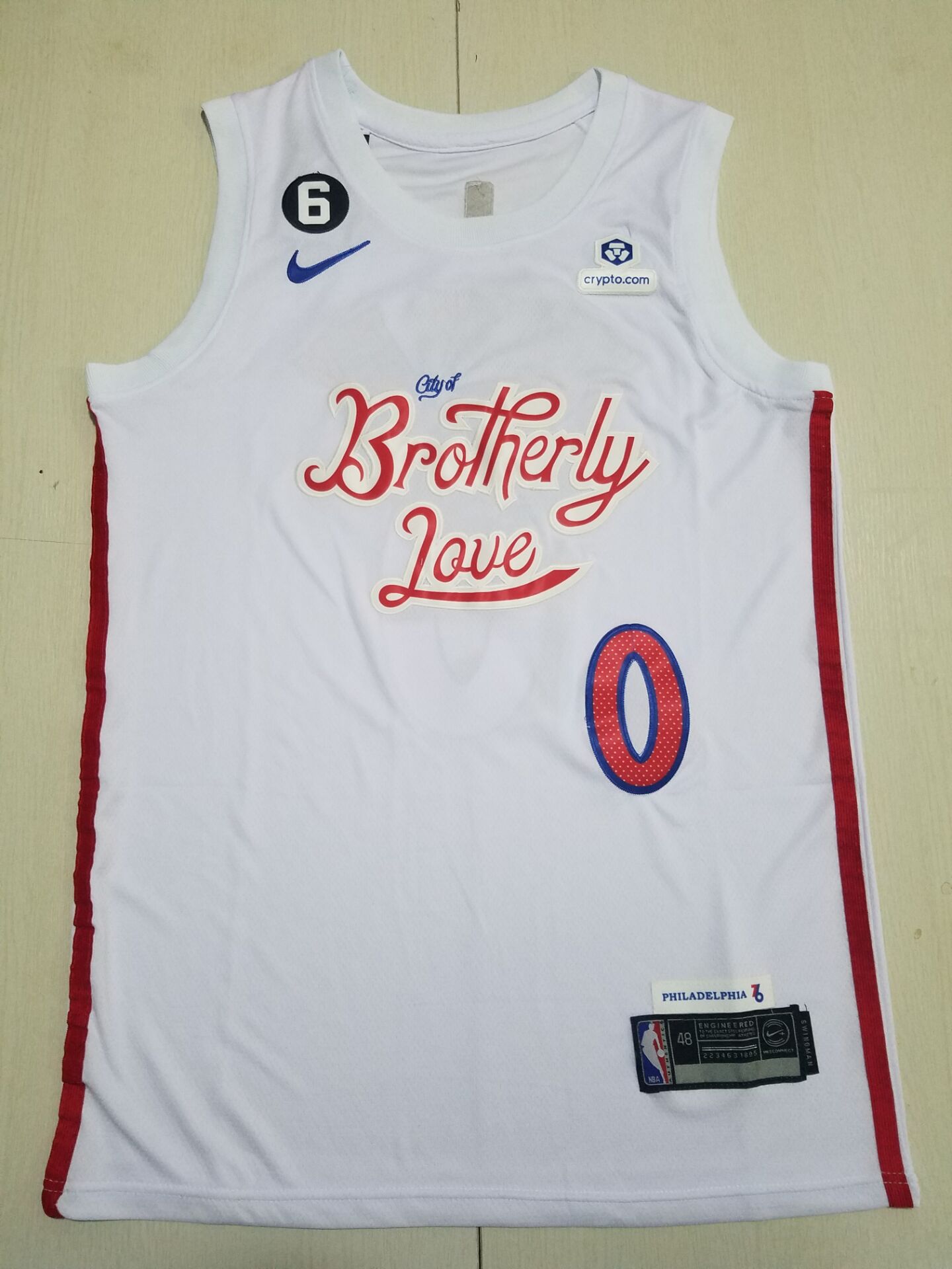 Men Philadelphia 76ers #0 Tyrese Maxey White City Edition 2022 NBA Jersey